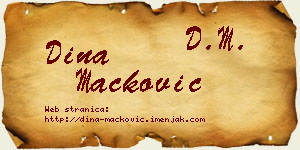 Dina Mačković vizit kartica